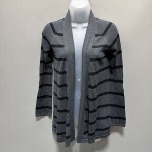 EXPRESS Gray Striped Roll Tab Sleeve Sweater Cardigan Size XS